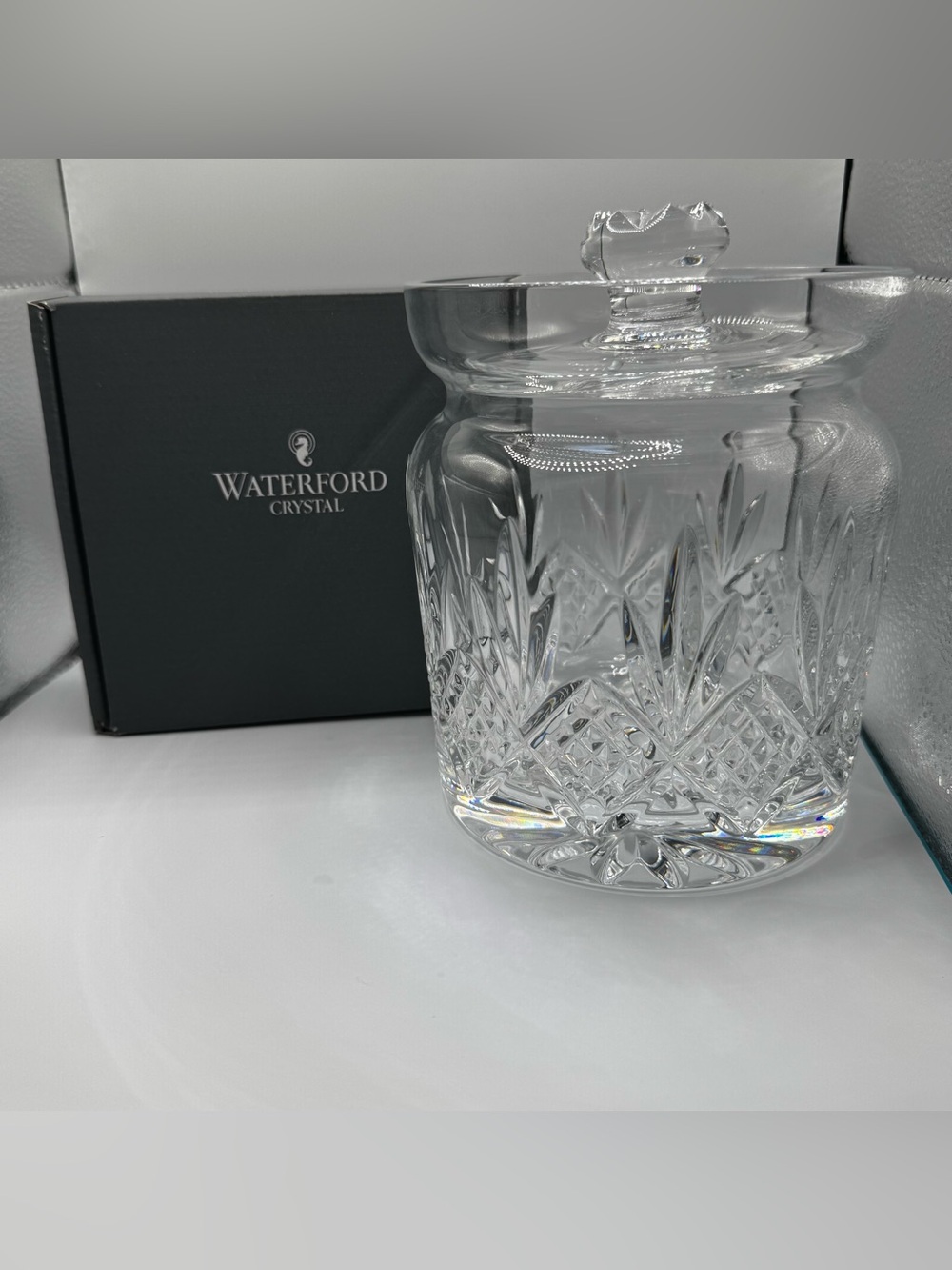 Waterford Clear Crystal Cut-Glass Canister with Lid